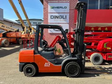 Diesel forklift parked at the A&G Equipment yard, ready for rental in Johor Bahru