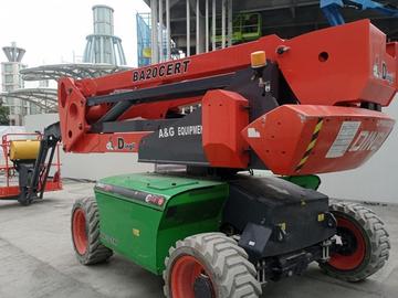 Dingli BA20CERT articulated boom lift parked on site in Johor