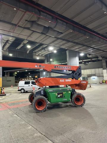Dingli BT20 telescopic boom lift parked in a covered terminal in Johor