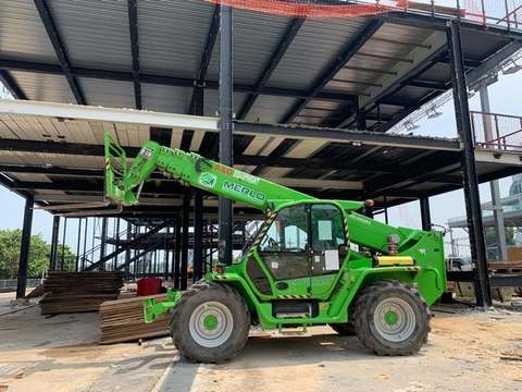 Merlo telehandler on a steel-frame construction site – telehandler rental in Johor
